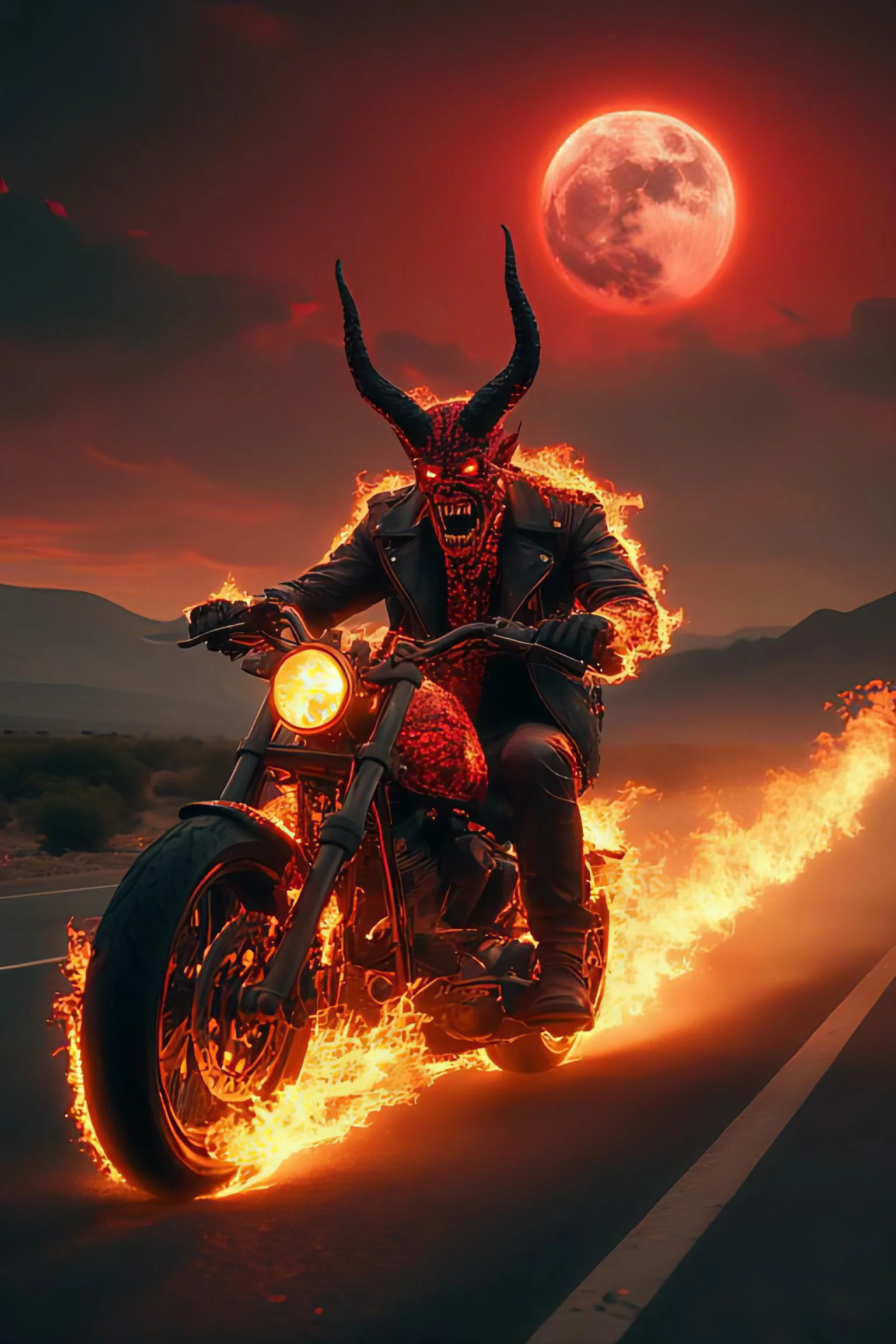 Flaming Red Demon Rider picture 1 of 1