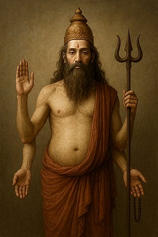 Serene Deity with Four Arms'