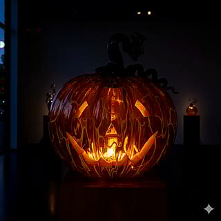 Glass jack-o'-lantern'