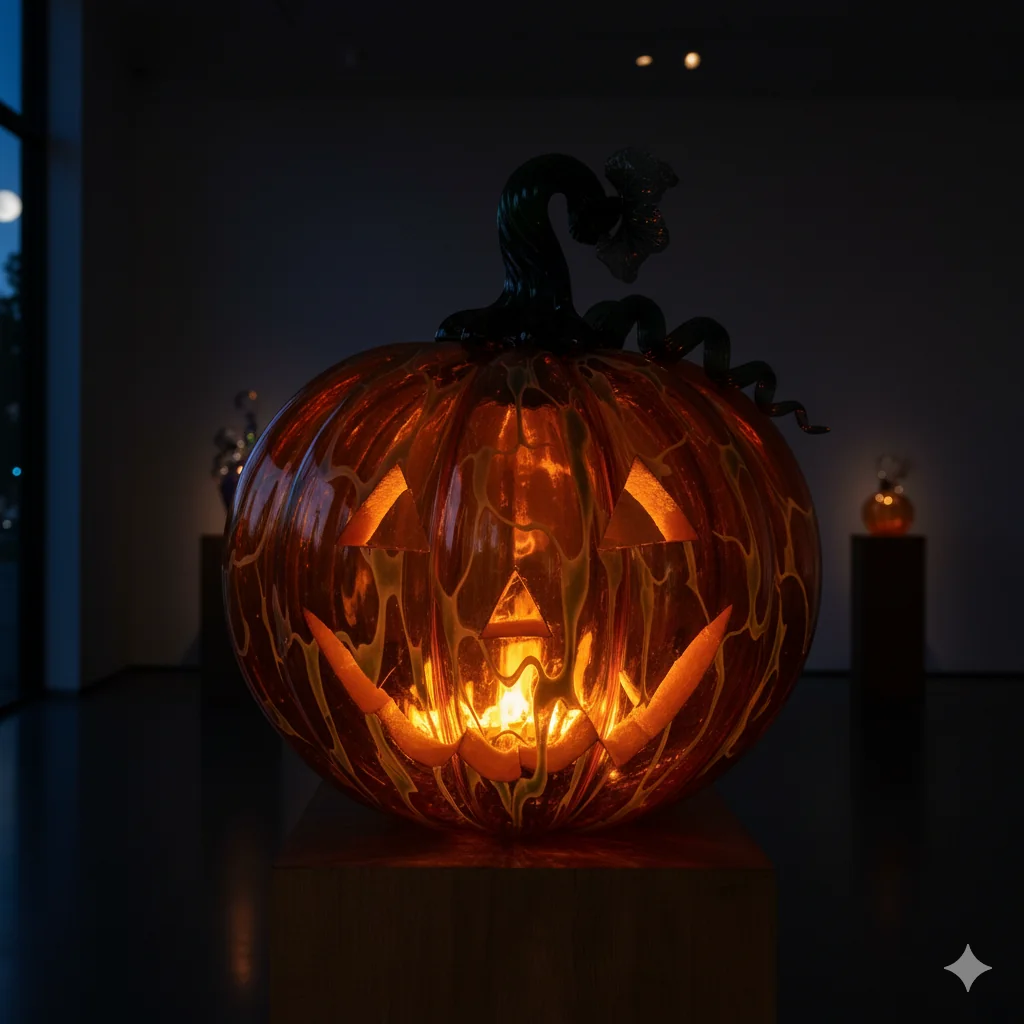 Glass jack-o'-lantern picture 1 of 1