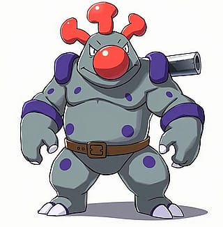 Had the ai make a ghost fighting fakemon and an evolution using some traits from gurdurr and conkeldurr, the nose and the things on it’s head are what draws in their ability to use ghost attacks/become immune to normal and fighting attacks'
