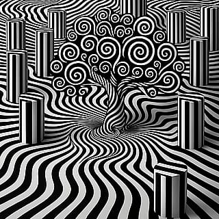 The Spiral Tree. Optical Illusion.'