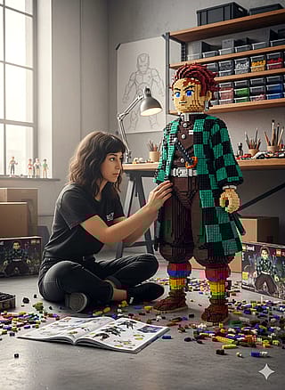 Me building a giant lego Tanjiro'