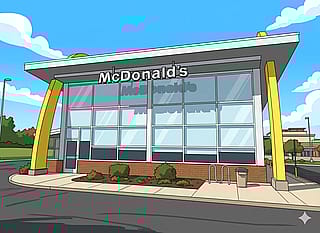 McDonald's 2d art from real photo I took and edited with Gemini 💙😎🔥💯'