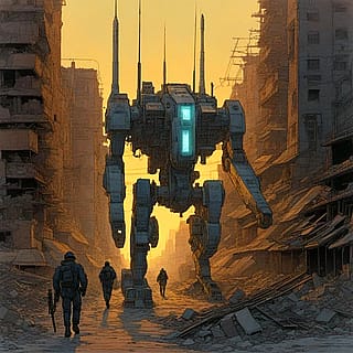 The city at dusk'