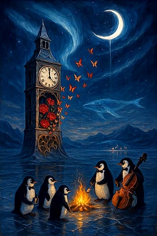Midnight Sonata Beneath the Frozen Moon'