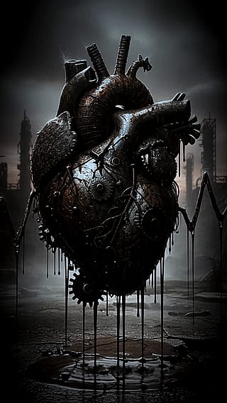 A clockwork heart tells one last joke to an empty world. [OC]'