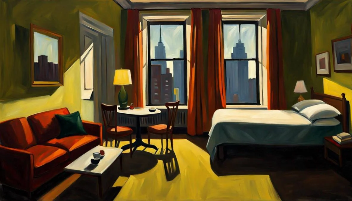 Some Edward Hopper AI art paintings I found and also a small writeup about my love for AI art picture 2 of 2