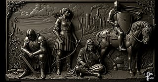Bas-relief - Disappointment at defeat'