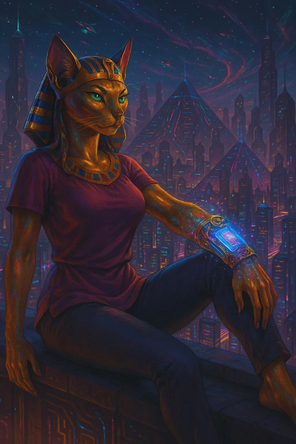Futuristic cat pharaoh picture 1 of 1