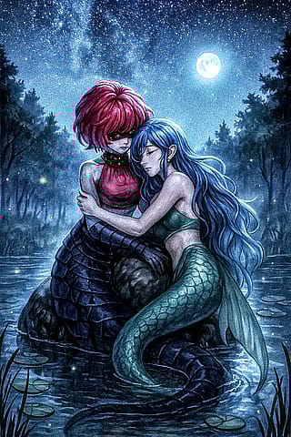 Duel Monsters - D.D. Lamia and Amazoness of the Seas'