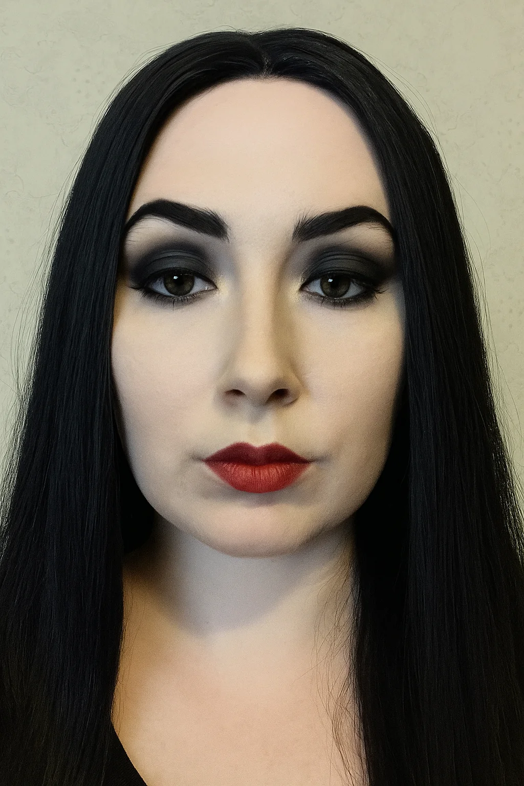 Morticia Addams and Elvira mistress of the dark hair and makeup picture 1 of 2