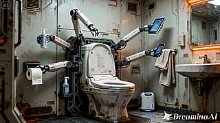 "Sci-Fi Dystopian Robotic SpaceShip Toilet"'