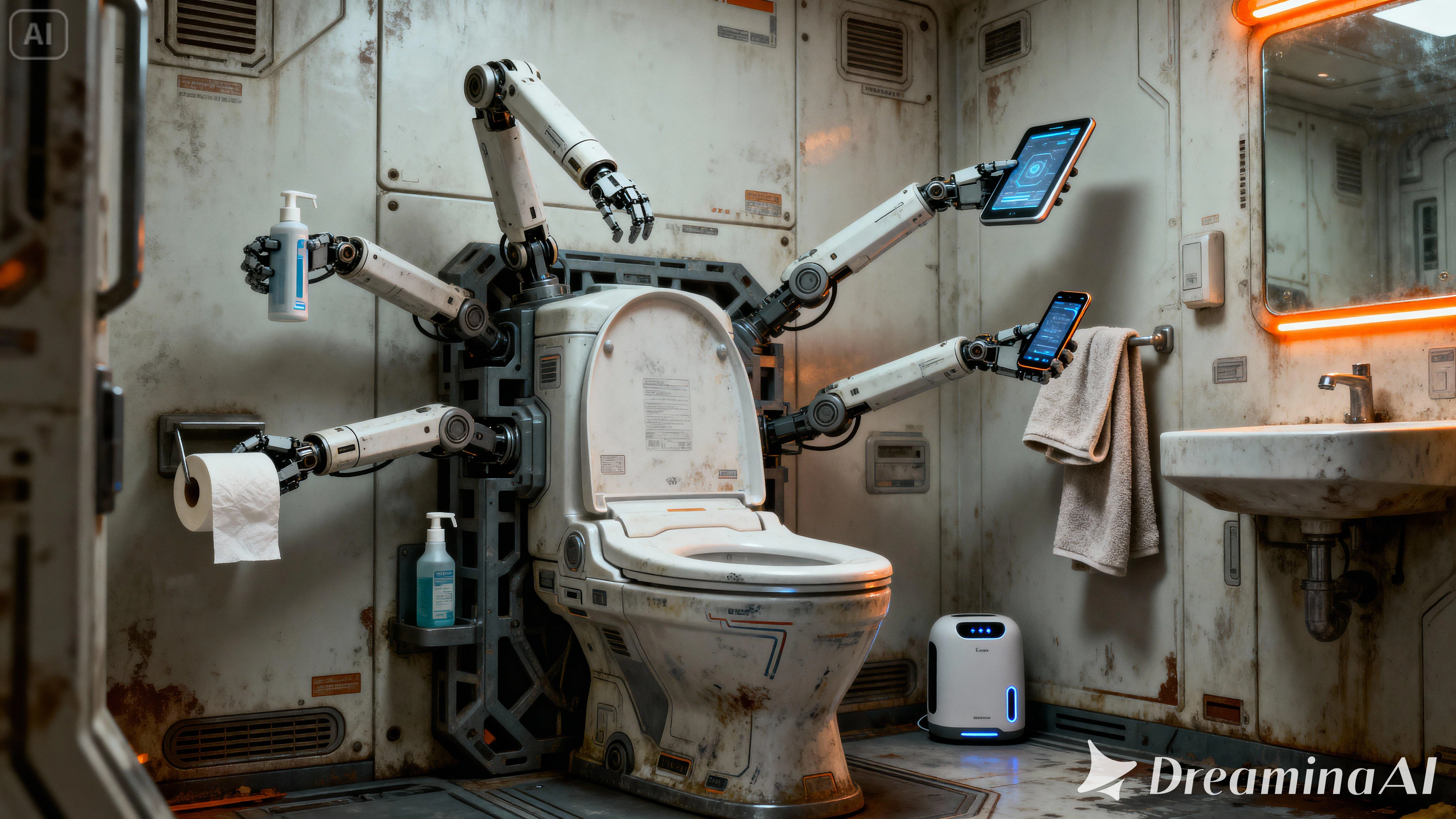 "Sci-Fi Dystopian Robotic SpaceShip Toilet" picture 1 of 1