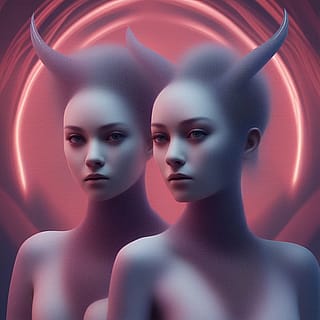 Twin Horns Crimson Gaze'