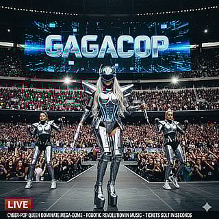 Lady Gagacop is singing Steelface'