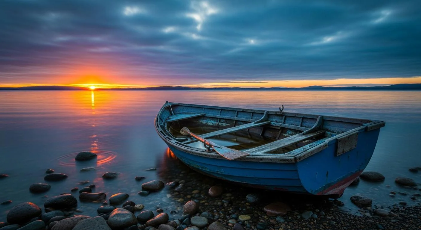 Sunset and my boat picture 1 of 1