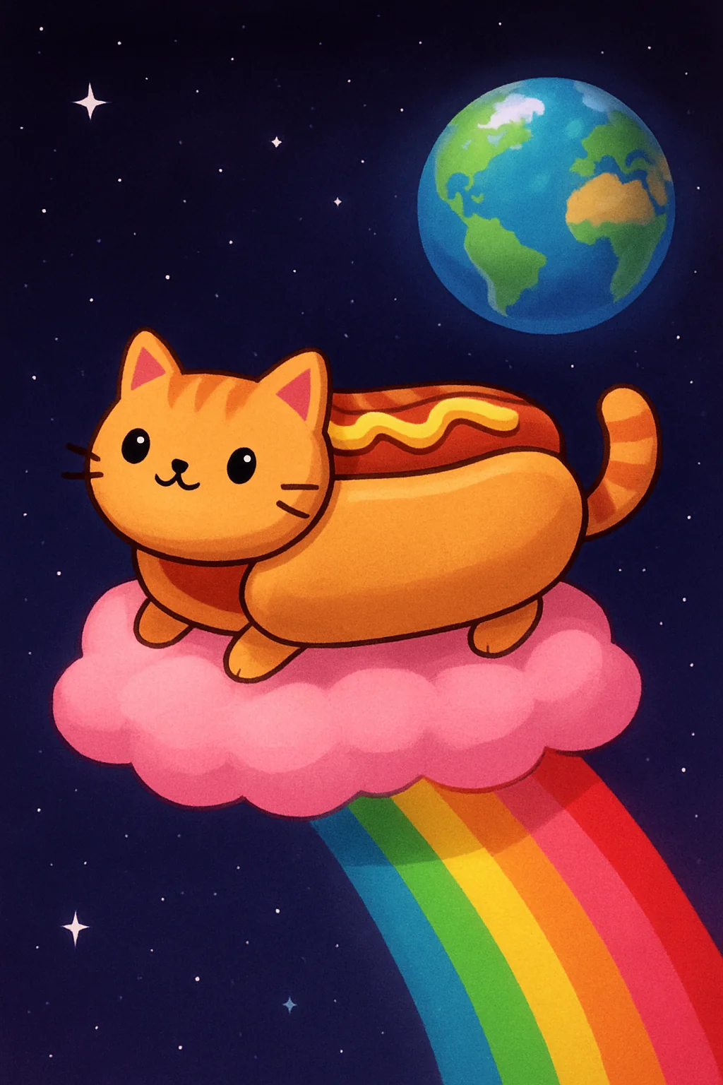 Hotdog cat in space picture 1 of 1