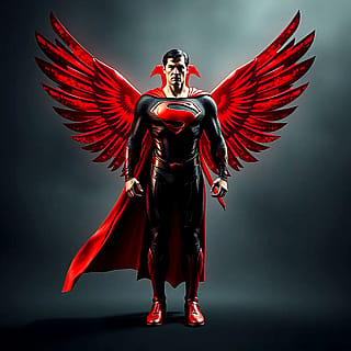 If Superman had his costume inspired by the 2 headed eagle Albanian flag'