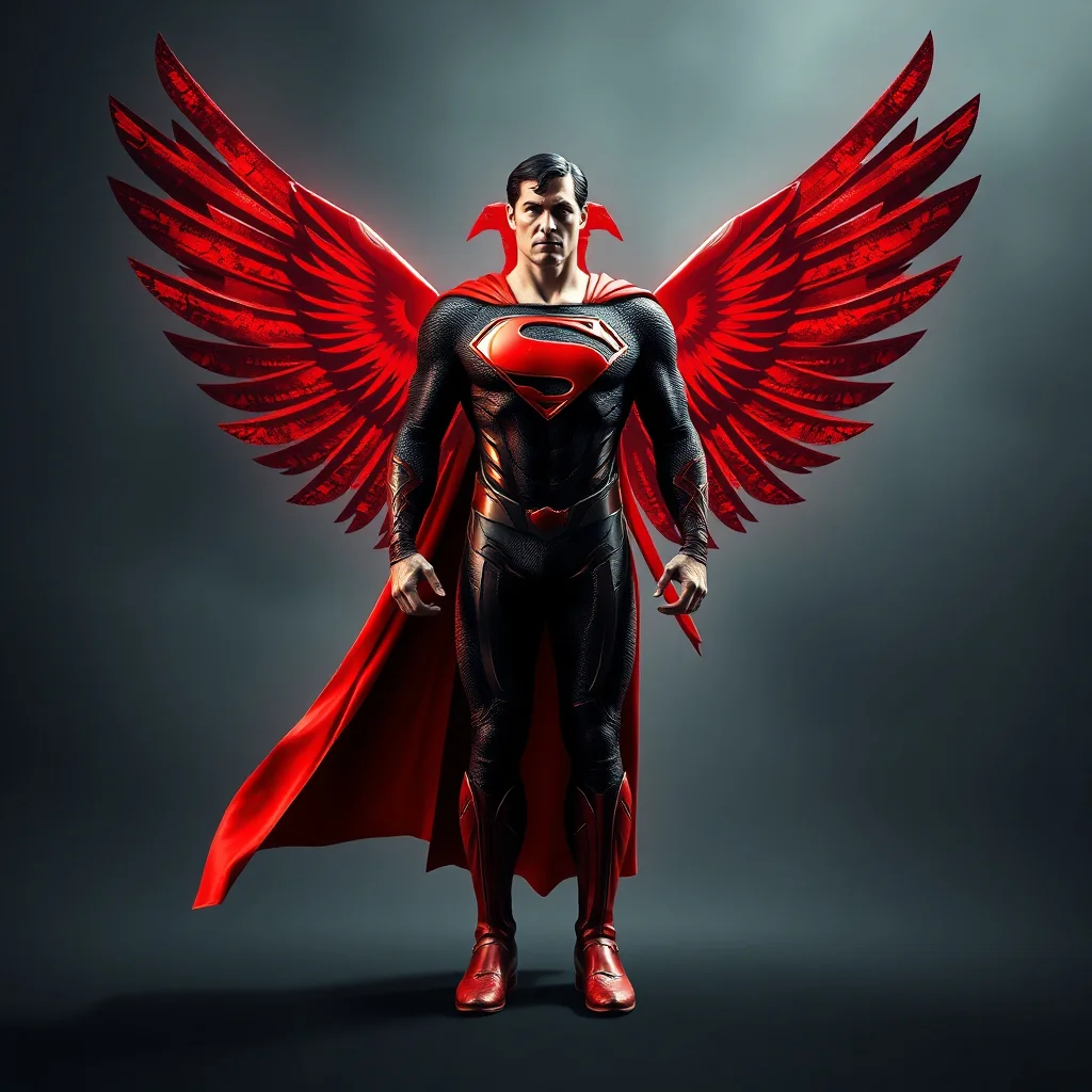 If Superman had his costume inspired by the 2 headed eagle Albanian flag picture 1 of 3