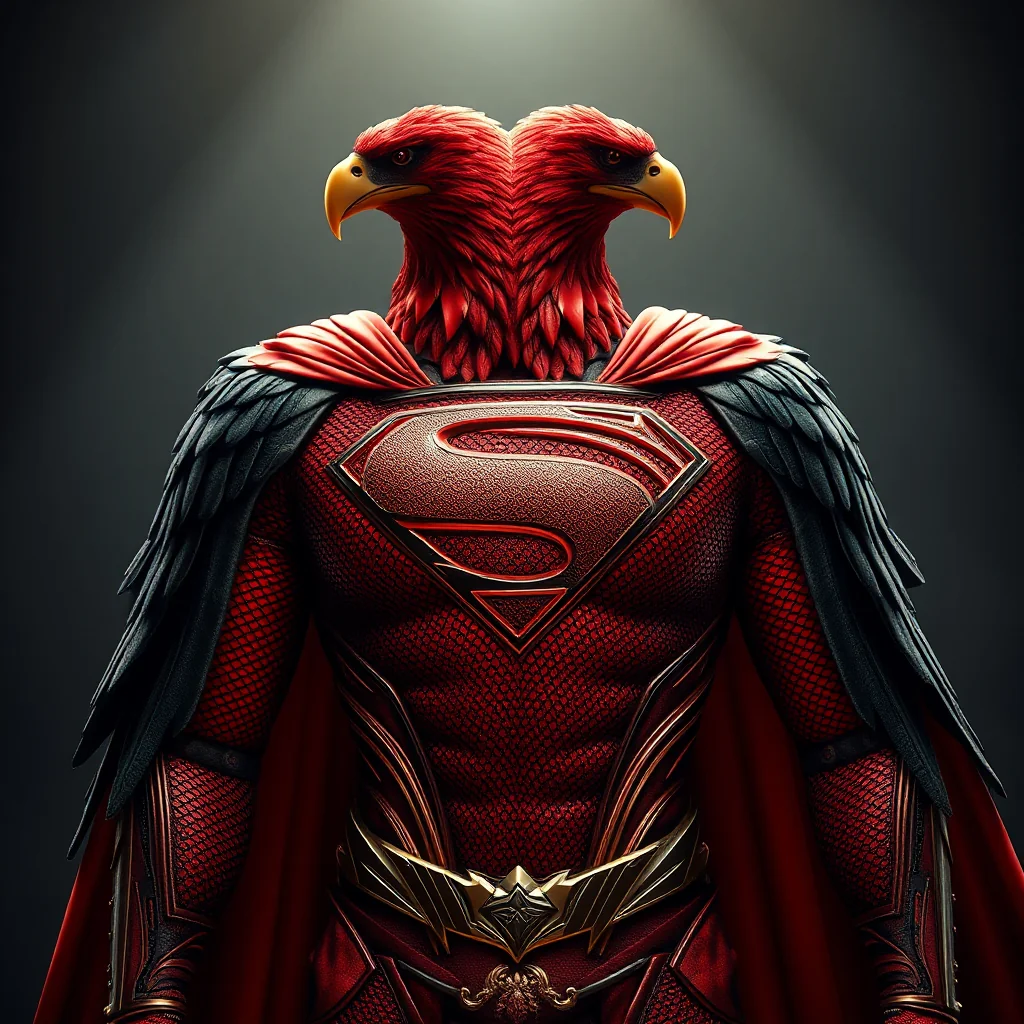 If Superman had his costume inspired by the 2 headed eagle Albanian flag picture 3 of 3