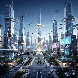 AI’s imagination of a future city in the year 2200'