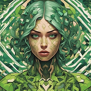 Leafed Crown, Blue Gaze'