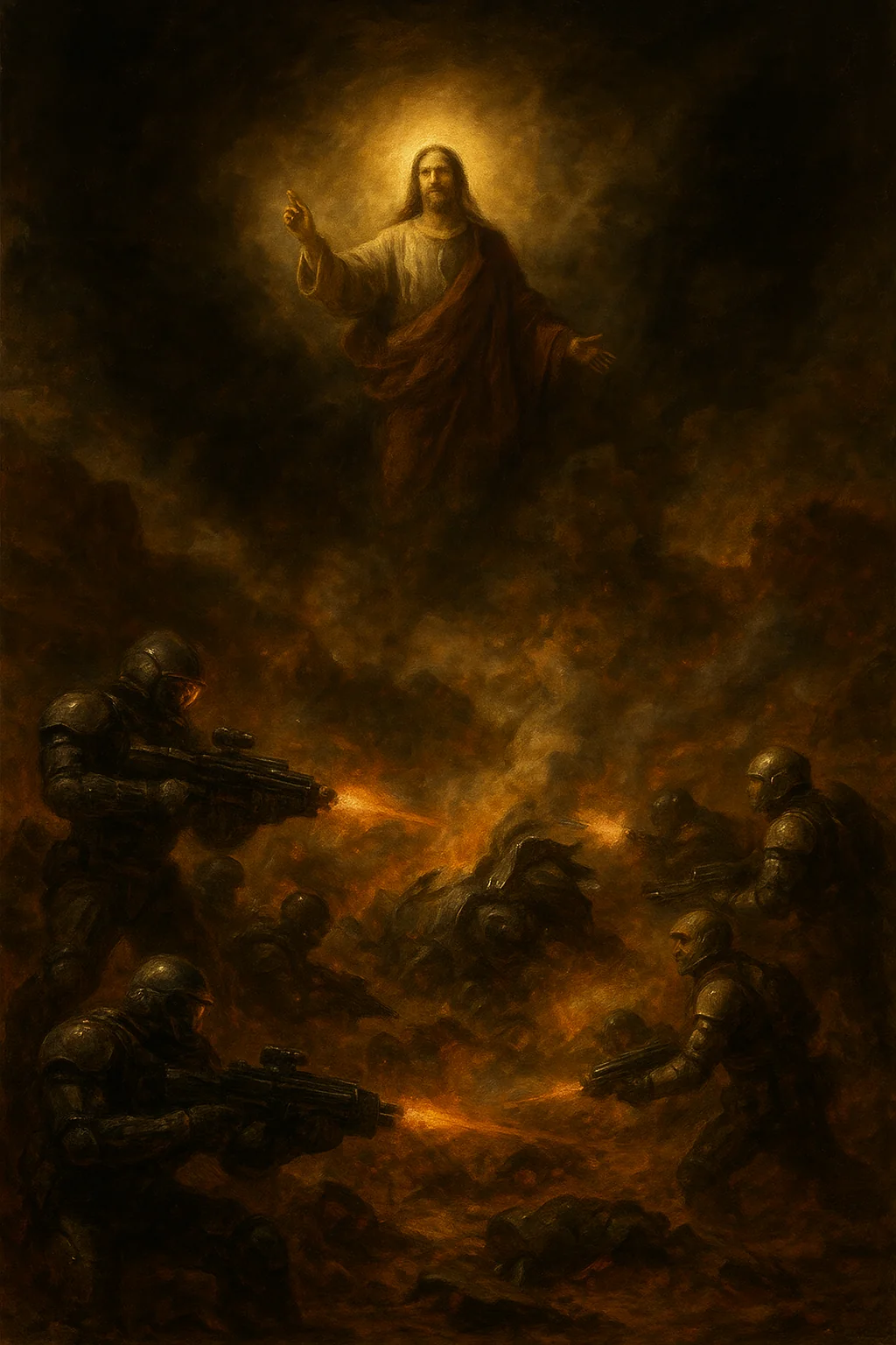 The Blessing of Christ upon the Warriors of Mars during the Second Colonial War at Hellfire Ridge, A.D. 2404. picture 1 of 1