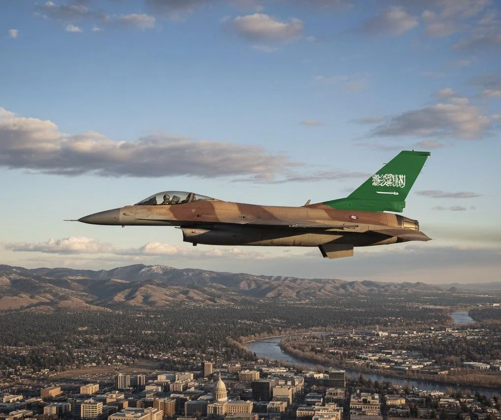 Saudi F-16 overflying Boise on way to Qatari AFB picture 1 of 1