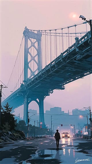 Beneath the Bridge in Morning Haze / Phone Wallpaper Archives'
