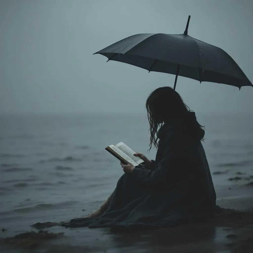 Rainy solitude...but who holds the umbrella? XD picture 1 of 1