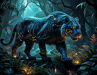 Glowing Runes Tiger'