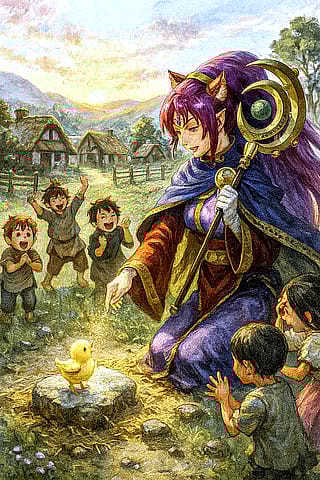 Magician of Faithfulness blessing the little children lucky charm chick'