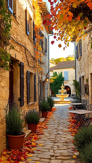 Small Provençal village in autumn.'