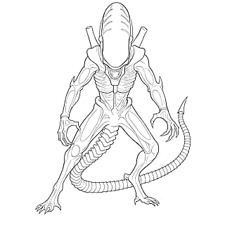 Use this Alien sketch for whatever pleases your style.'