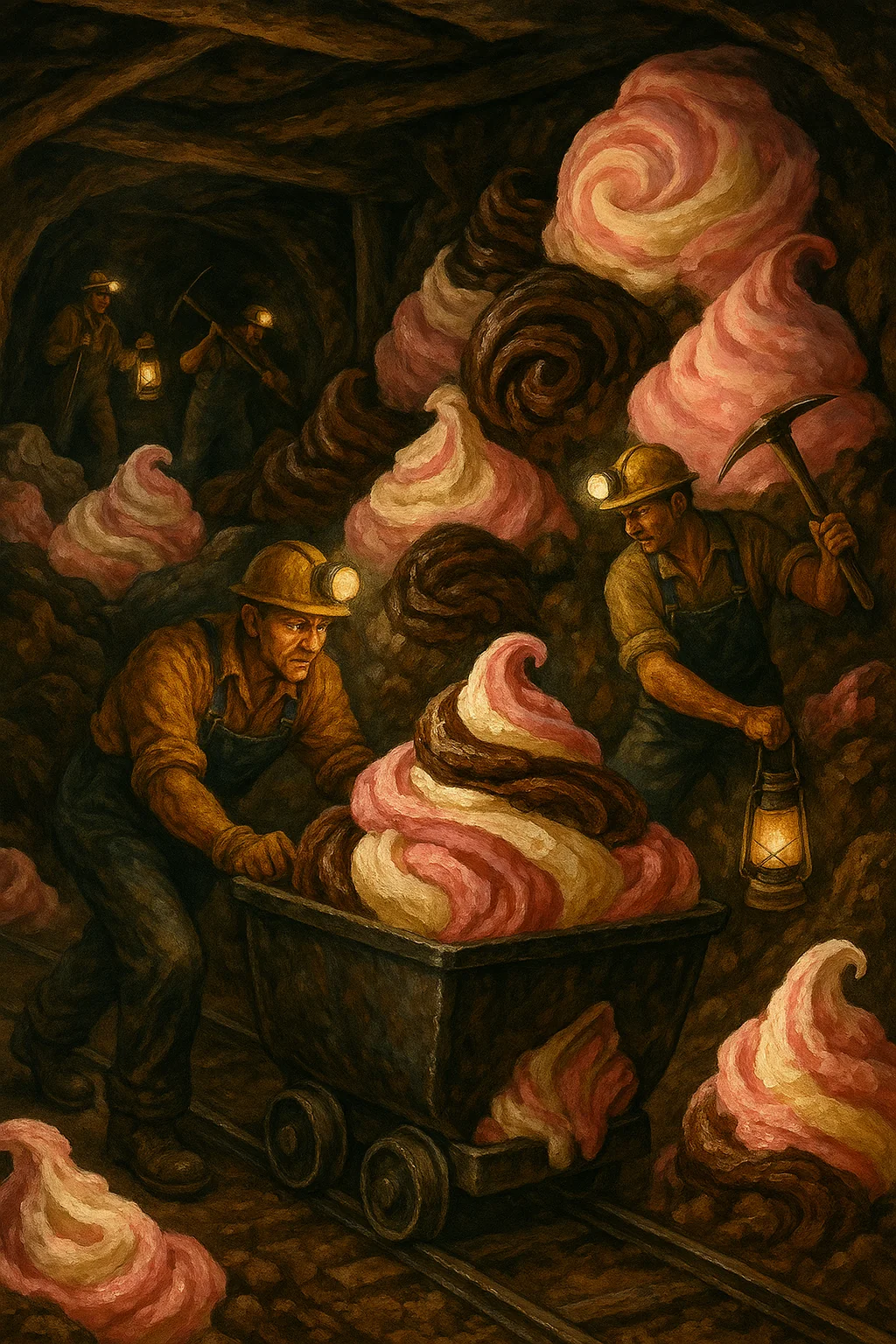 Workers working in the Ice Cream Mines picture 1 of 1