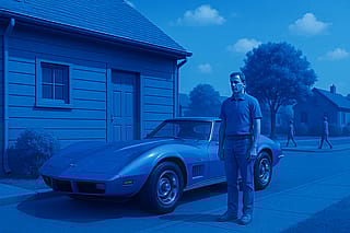 Blue his house, with a blue little window, and a blue Corvette, and everything is blue for him, and his house, and everybody around because he ain't got, no one, to listen... Except the indicator. Make that orange...'