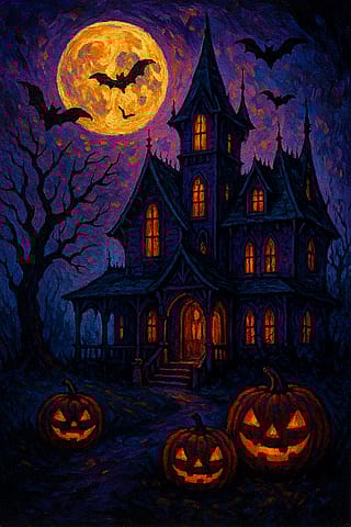 AI-Generated image of Halloween Haunted House made by ChatGPT!'