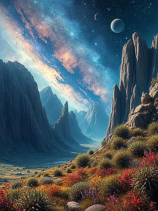 Futuristic Fantasy Landscape with DeepAI'