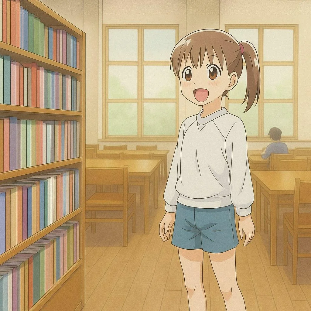 Kanako Sasa entered the reading room of a library picture 1 of 1