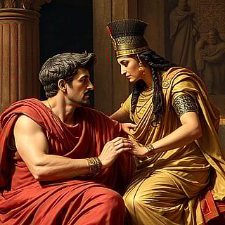 Julius Caesar courting Cleopatra use DeepAI'