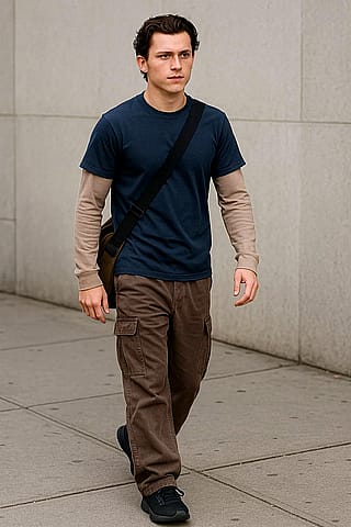 Tom Holland in a spectacular Spider-Man Peter Parker fit via sora 1'