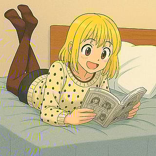 Kanako Sasa reads manga'