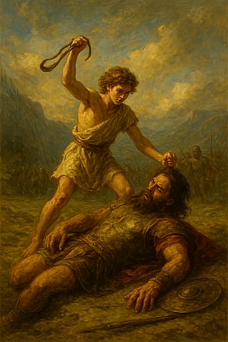 David defeats Goliath'