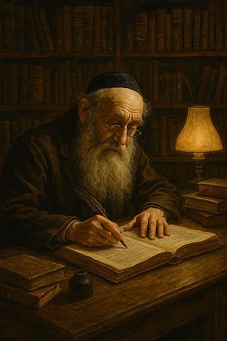 Jewish Rabbi Studying'