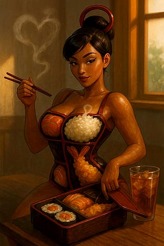 Bento Box Goddess — warm light & texture study'
