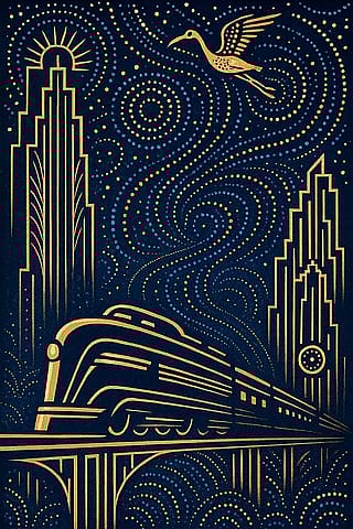 Deco Dreaming — Skyrail at Dusk'