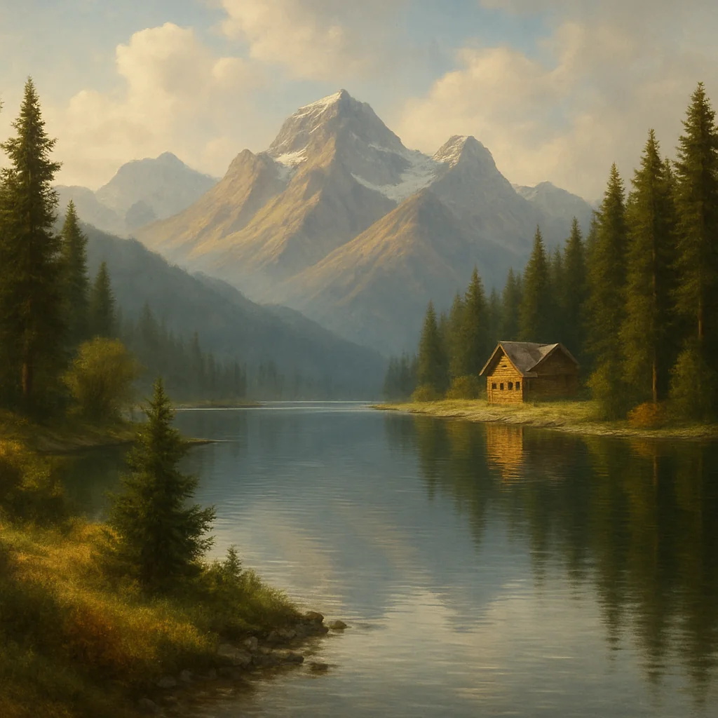 A serene mountain lake picture 1 of 1