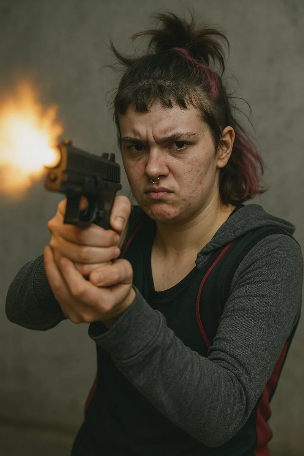 A Punker Shooting the Gun picture 1 of 1