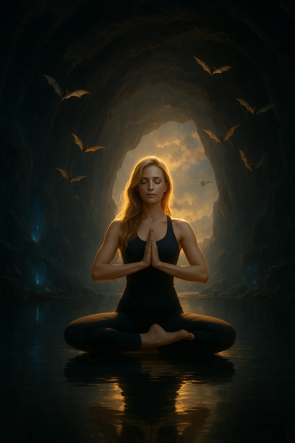 yoga in a cave. picture 1 of 1
